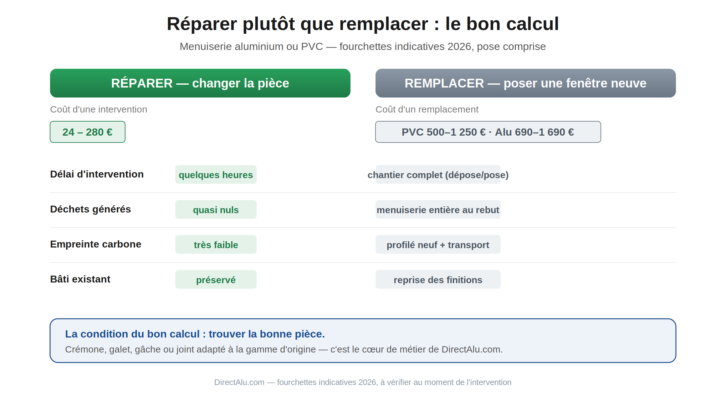 Réparer plutôt que remplacer : coût, délai, déchets et empreinte carbone comparés.